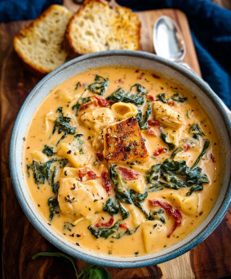 Creamy Tuscan Chicken Soup-Easy & Delicious