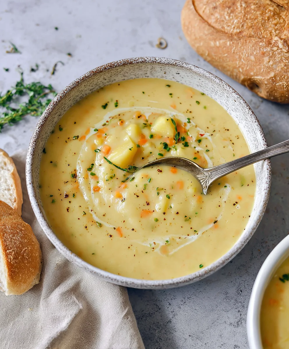 Creamy Vegan Potato Soup - Easy & Delicious