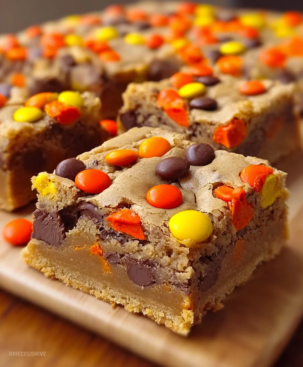 Reese's Pieces Cookie Bars-Easy Delicious Treat