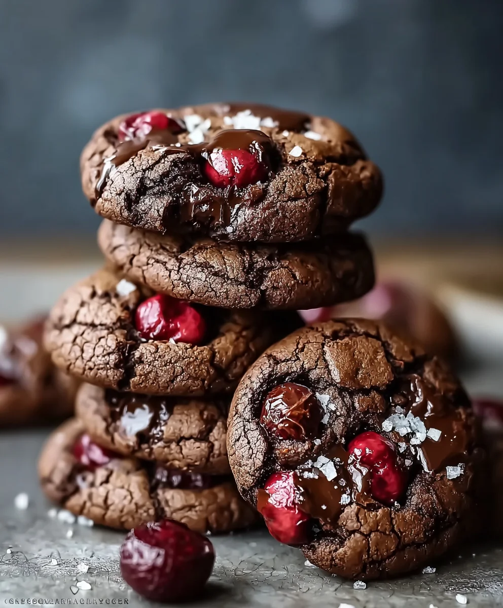 Gooey Chocolate Cherry Cookies-Best Recipe