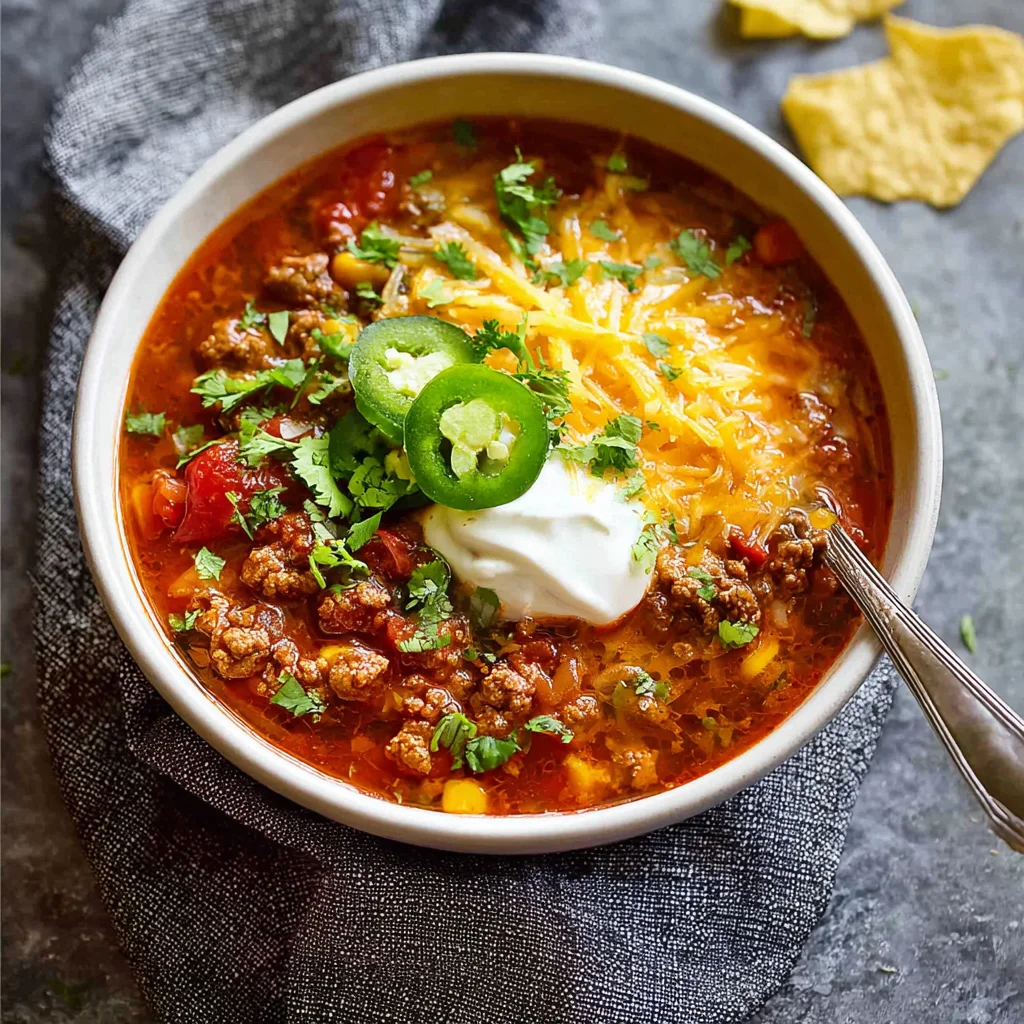 Easy Beef Taco Soup - Quick & Delicious Recipe
