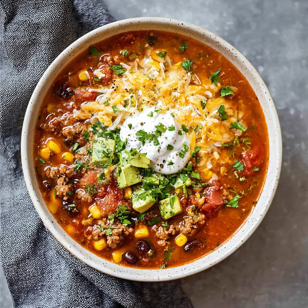 Easy Beef Taco Soup - Quick & Delicious Recipe