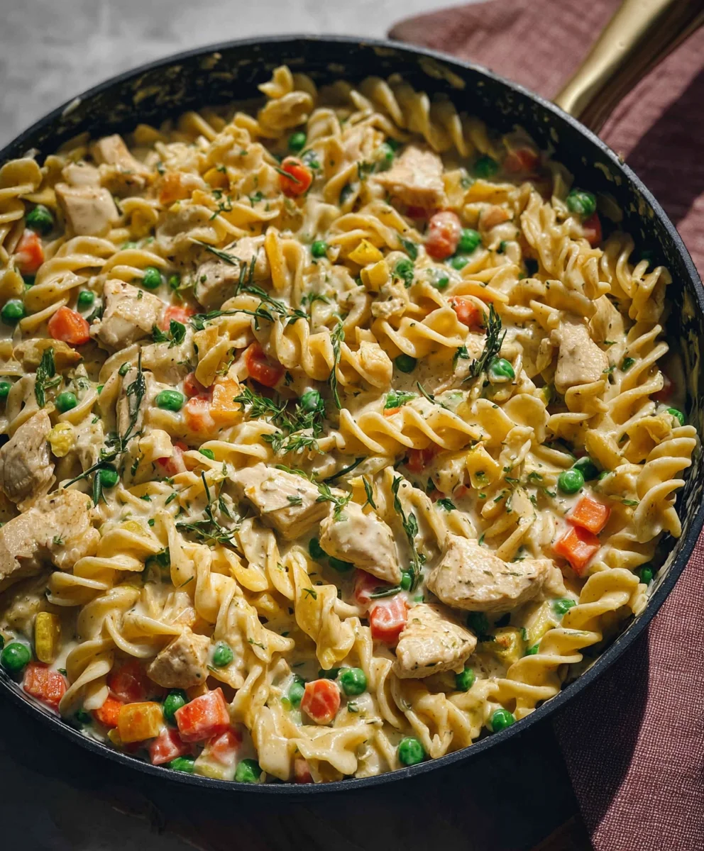 Easy Chicken Pot Pie Pasta Quick Recipe