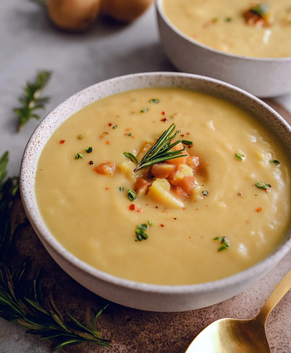Creamy Vegan Potato Soup-Comfort In A Bowl