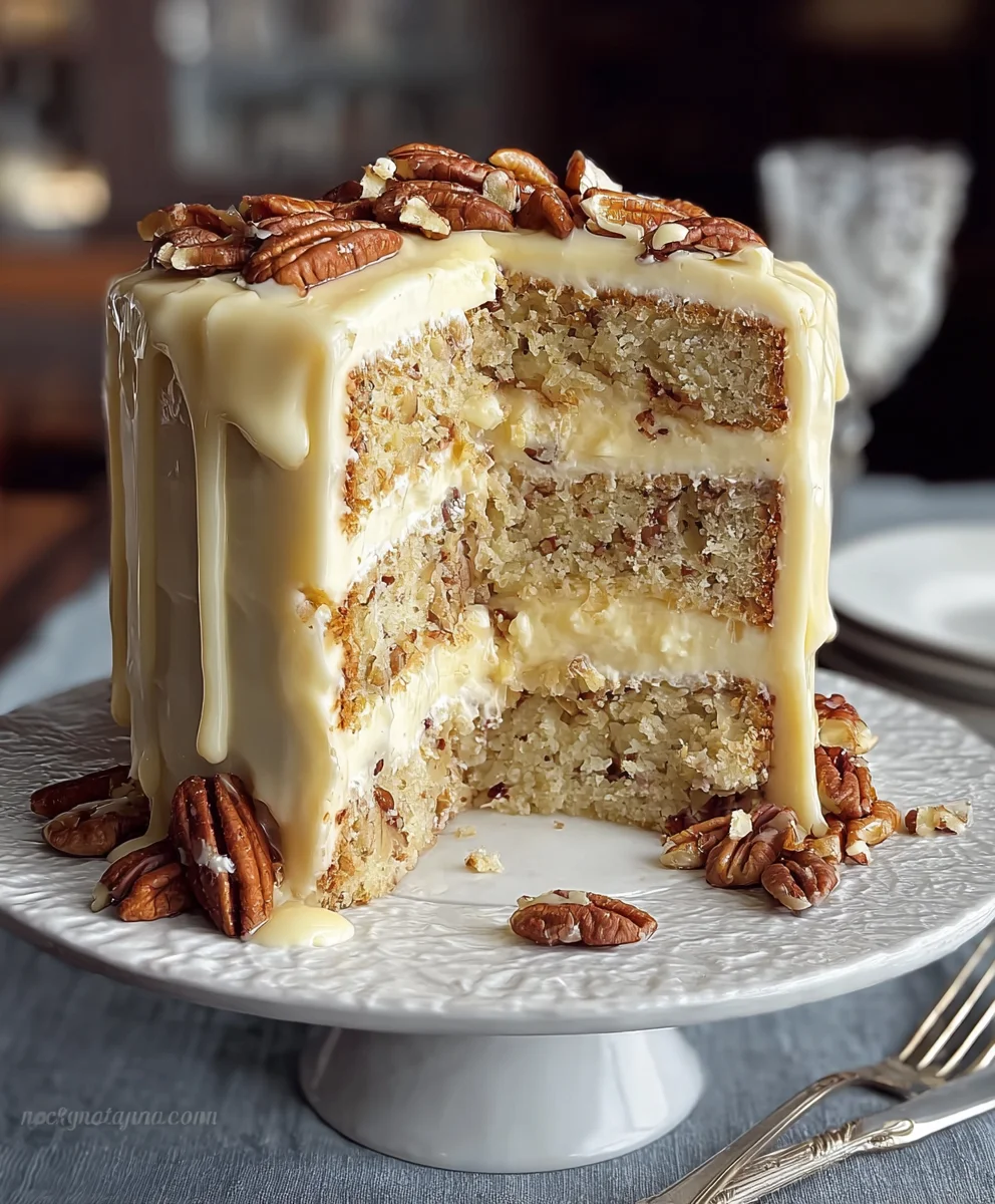 White Chocolate Pecan Cake Recipe-Decadent Layers