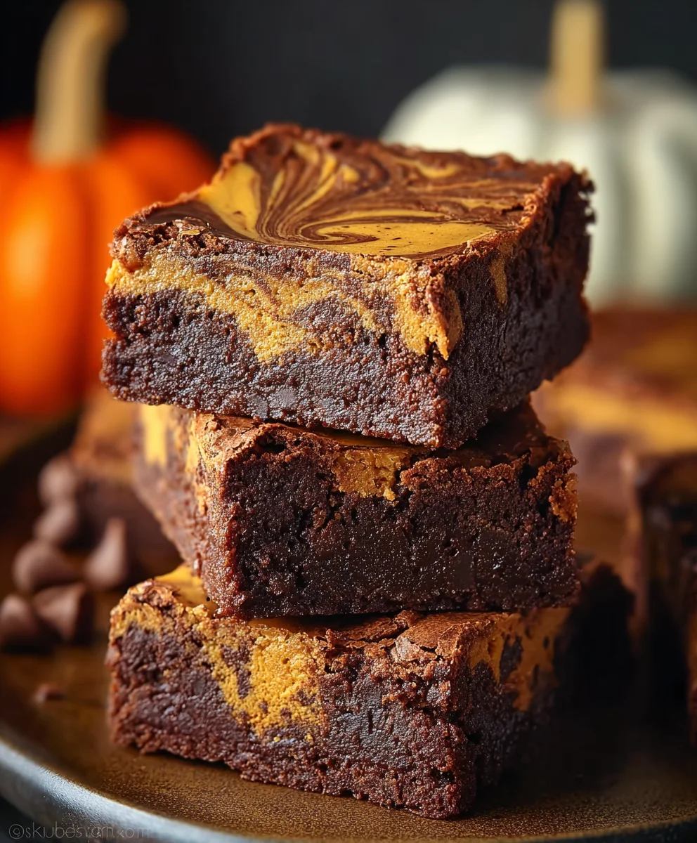 Pumpkin Swirl Brownies-Decadent Fall Dessert
