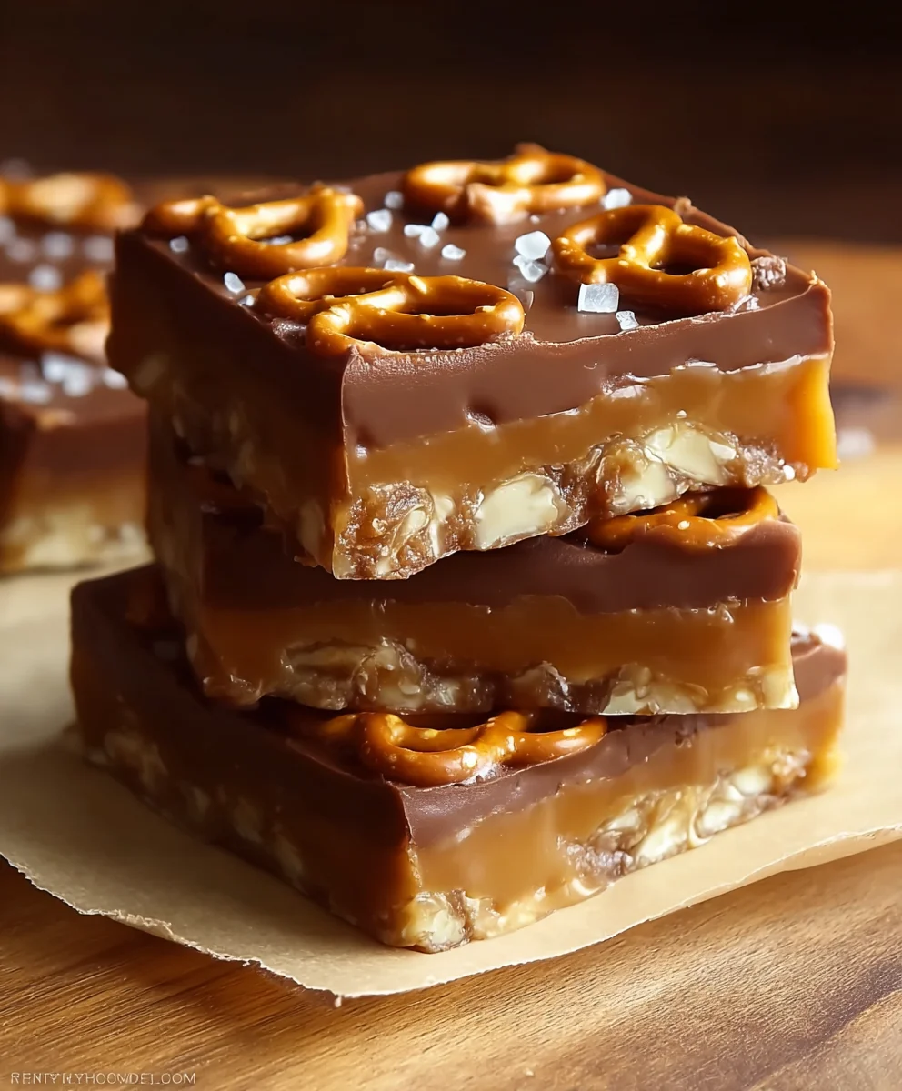 Easy Caramel Pretzel Bars Recipe-Sweet & Salty Delight
