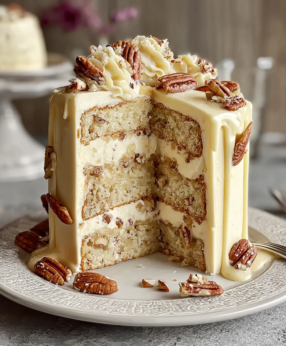 White Chocolate Pecan Cake Recipe-Decadent Layers