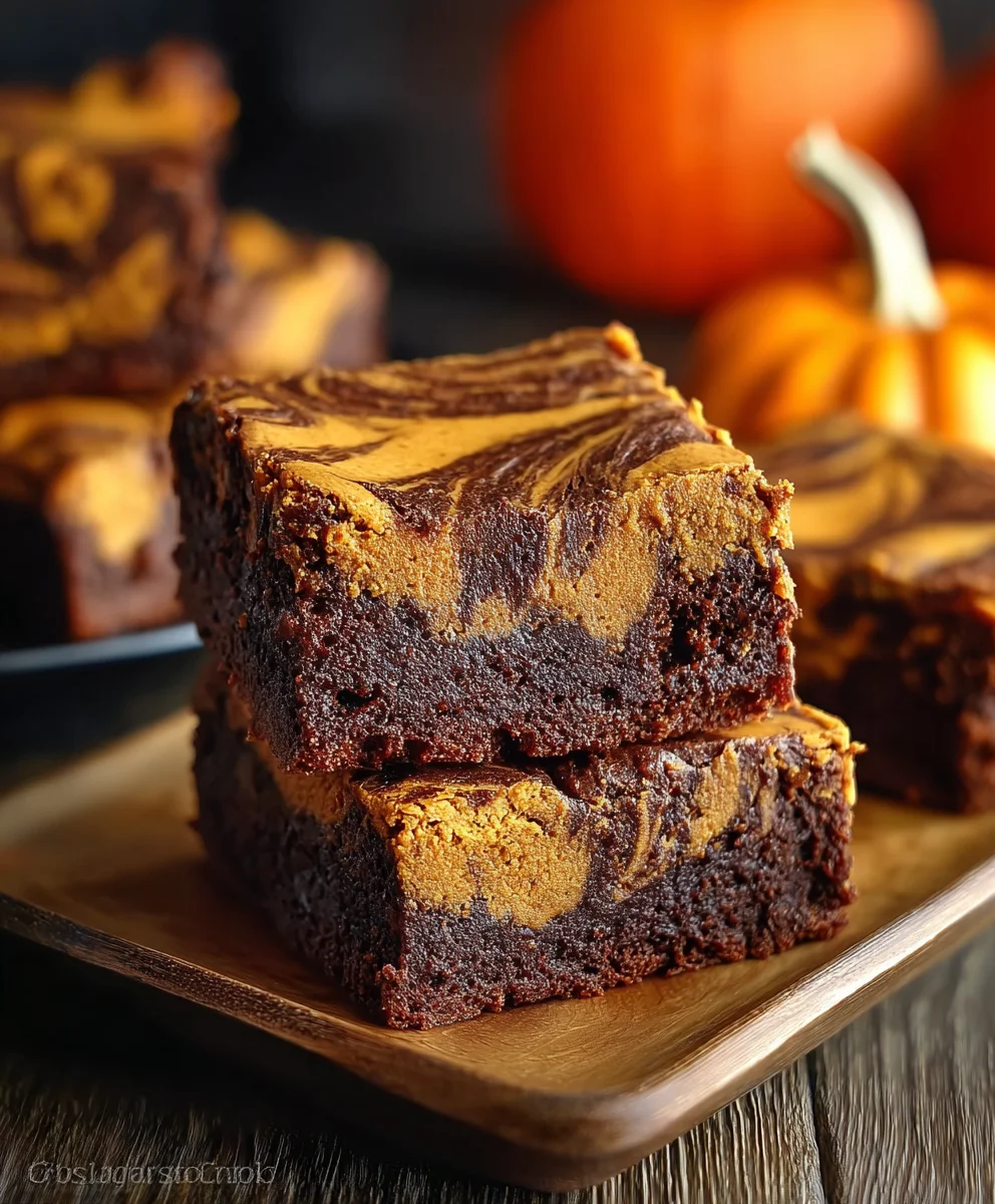 Pumpkin Swirl Brownies-Decadent Fall Dessert