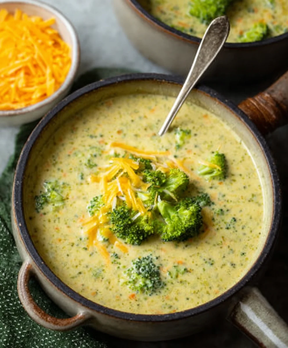 High Protein Broccoli Cheddar Soup - Hearty & Healthy
