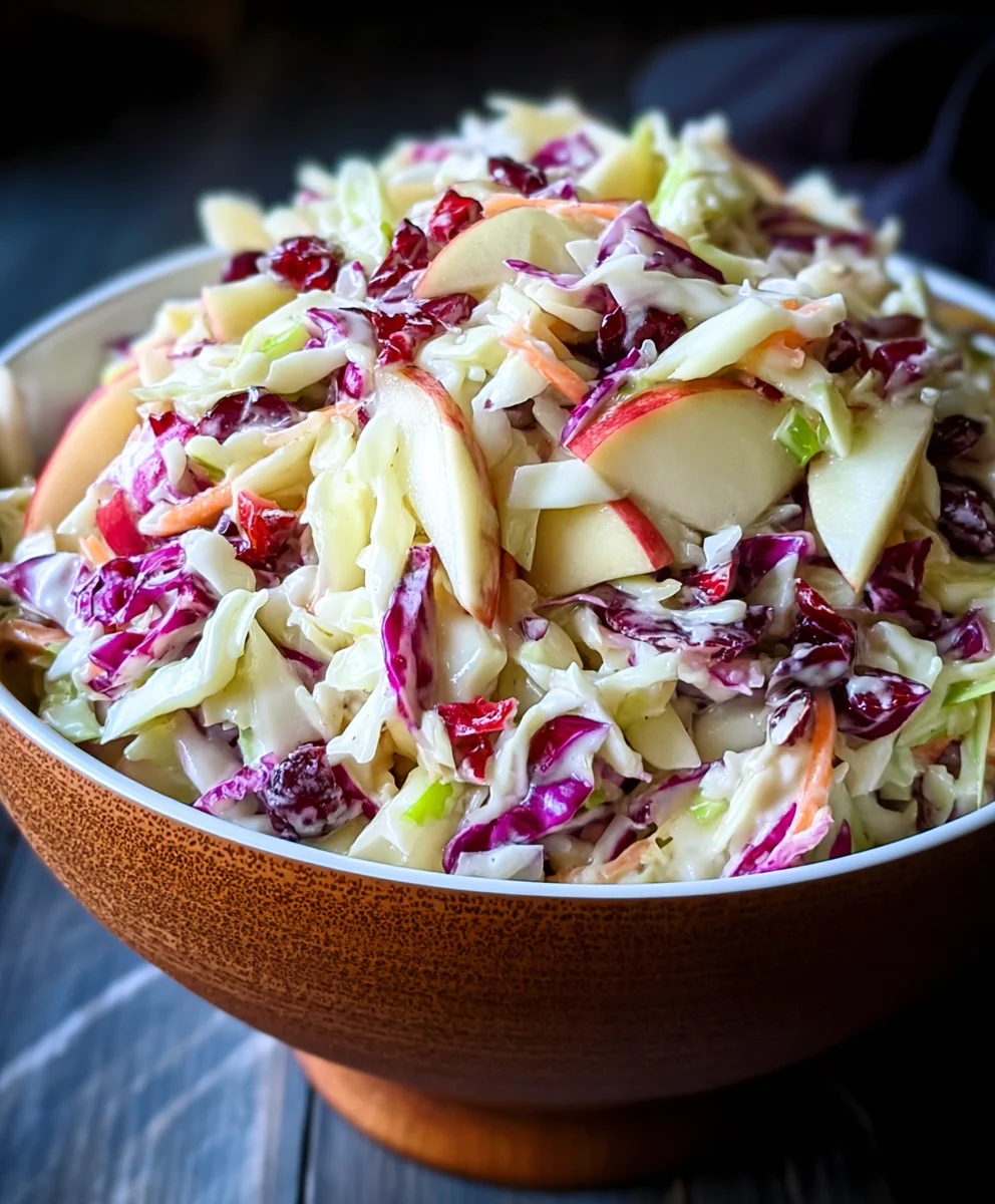 Cranberry Apple Coleslaw Recipe-Festive & Fresh Side Dish