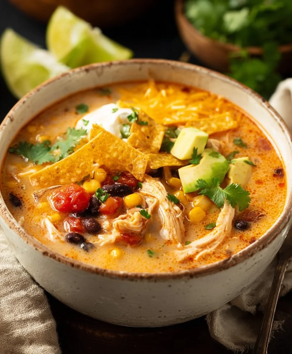 Creamy Chicken Tortilla Soup - Easy & Flavorful
