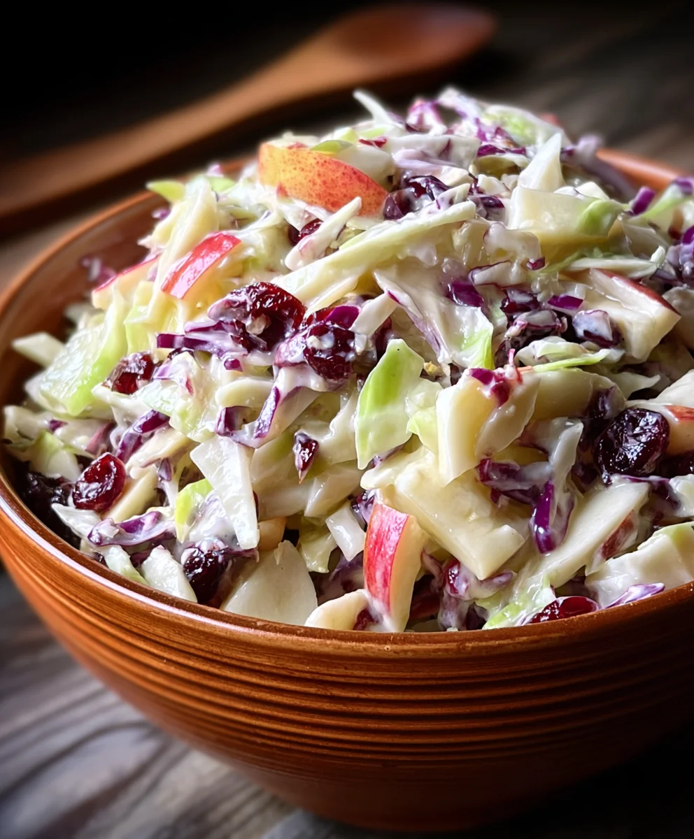Cranberry Apple Coleslaw Recipe-Festive & Fresh Side Dish