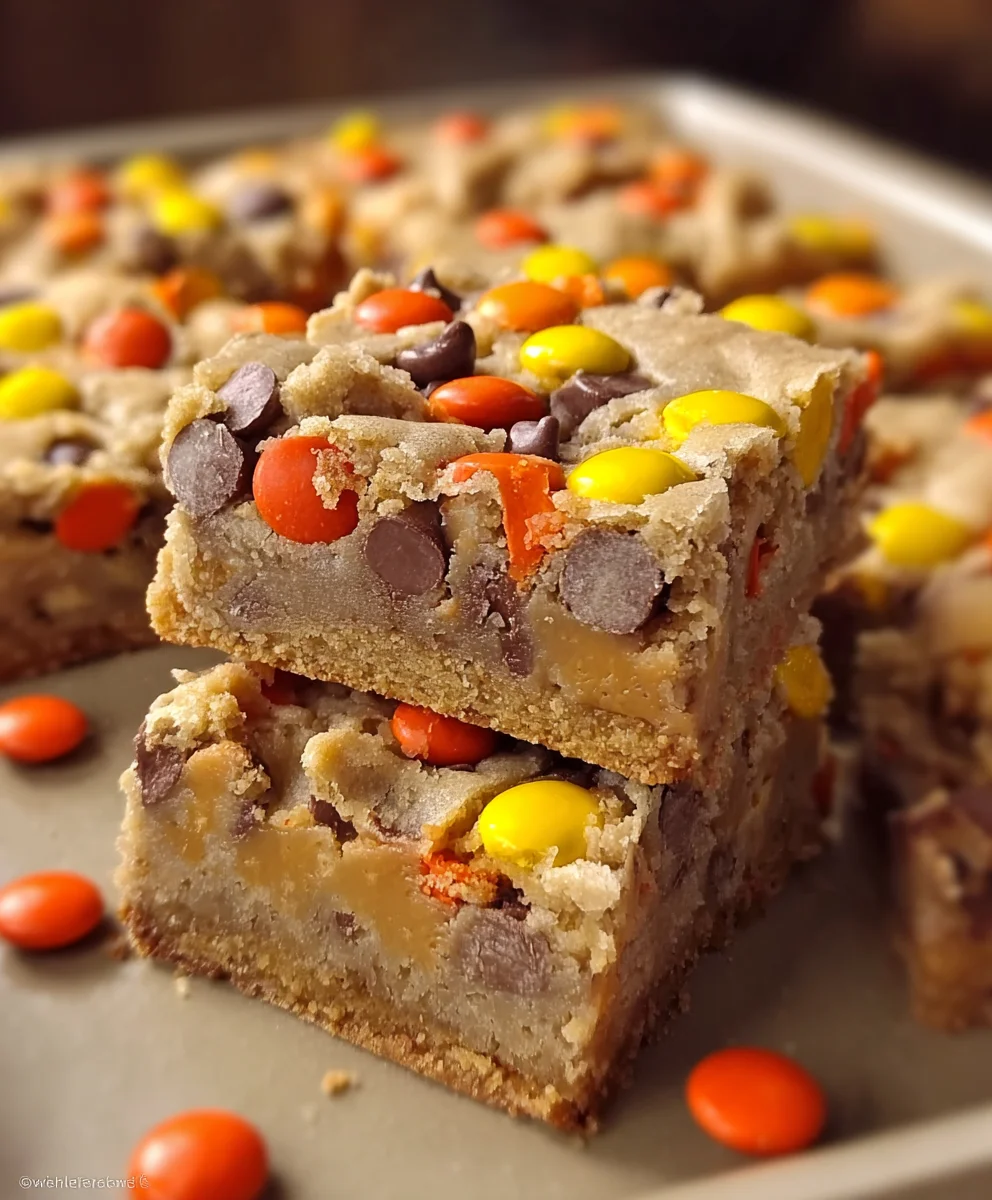 Reese's Pieces Cookie Bars-Easy Delicious Treat
