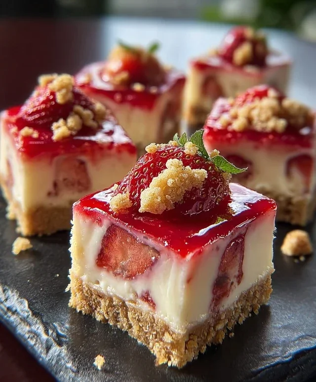 Strawberry Crunch Cheesecake Bites