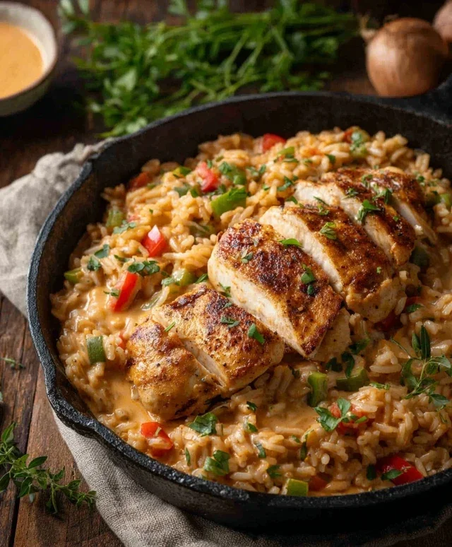 High Protein Creamy Cajun Chicken Rice