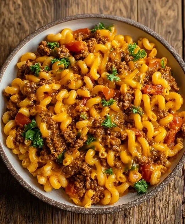 Cheesy Beef Taco Pasta