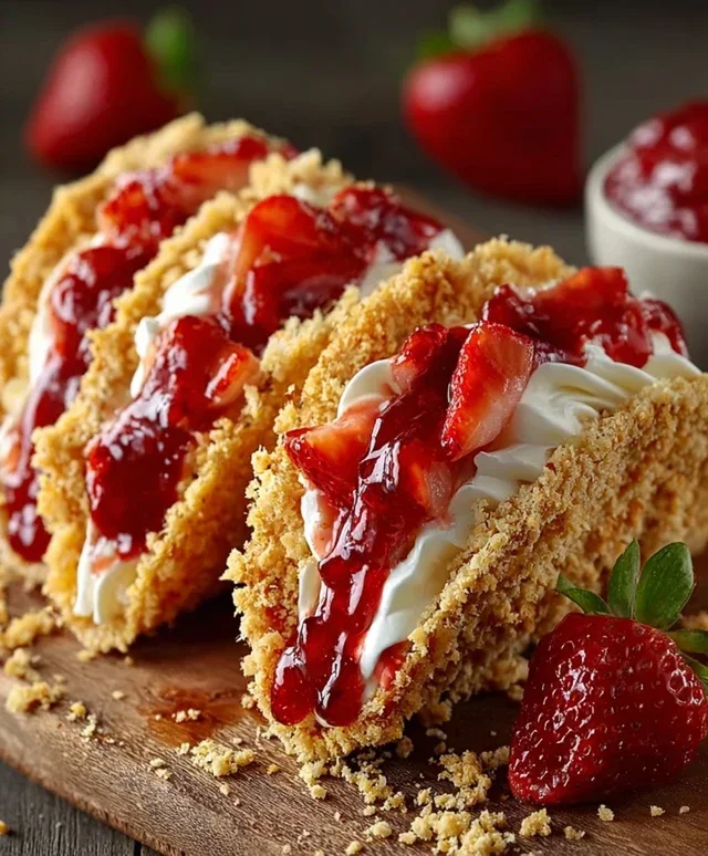 Strawberry Crunch Cheesecake Tacos