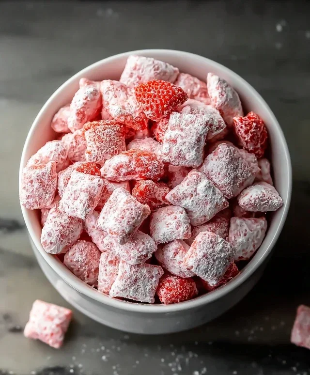 Easy Strawberry Shortcake Puppy Chow