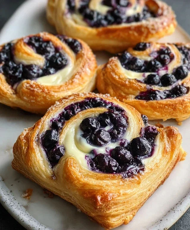 Swirled Blueberry Cream Cheese Danish