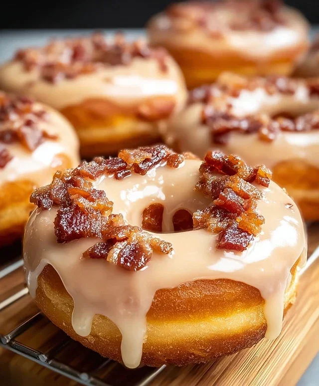 Maple Beef Beef Bacon Doughnuts