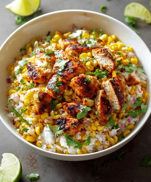 Street Corn Chicken Rice Bowl