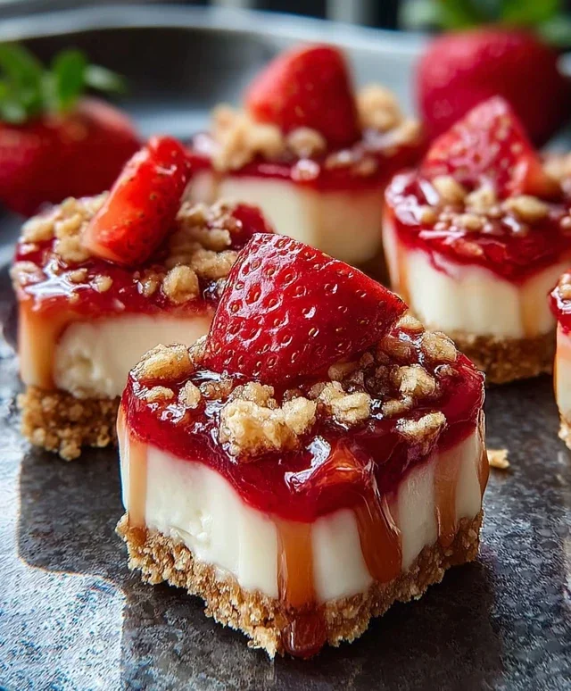 Strawberry Crunch Cheesecake Bites