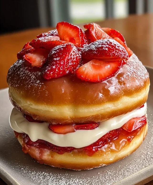 Strawberry Cheesecake Doughnut Burger