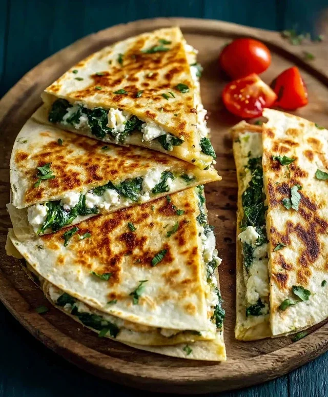Spinach and Feta Quesadillas