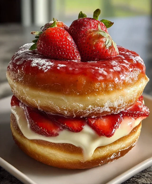 Strawberry Cheesecake Doughnut Burger