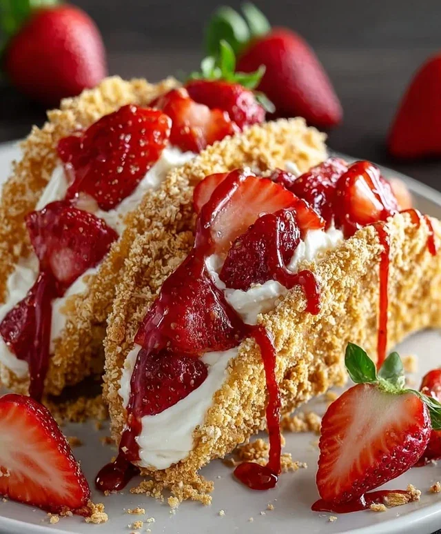 Strawberry Crunch Cheesecake Tacos