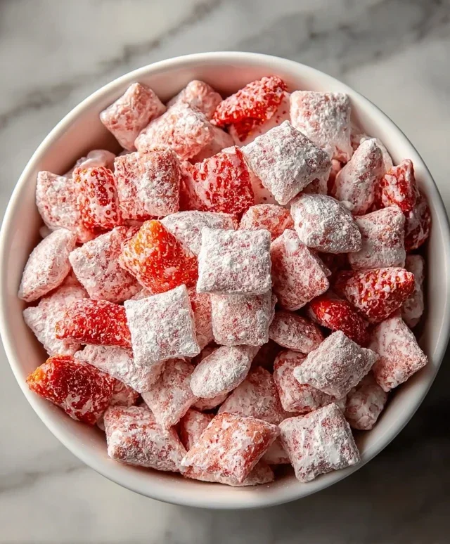 Easy Strawberry Shortcake Puppy Chow