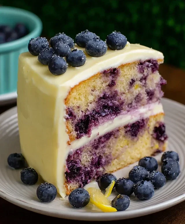Blueberry Cake with Lemon Cream Cheese Frosting