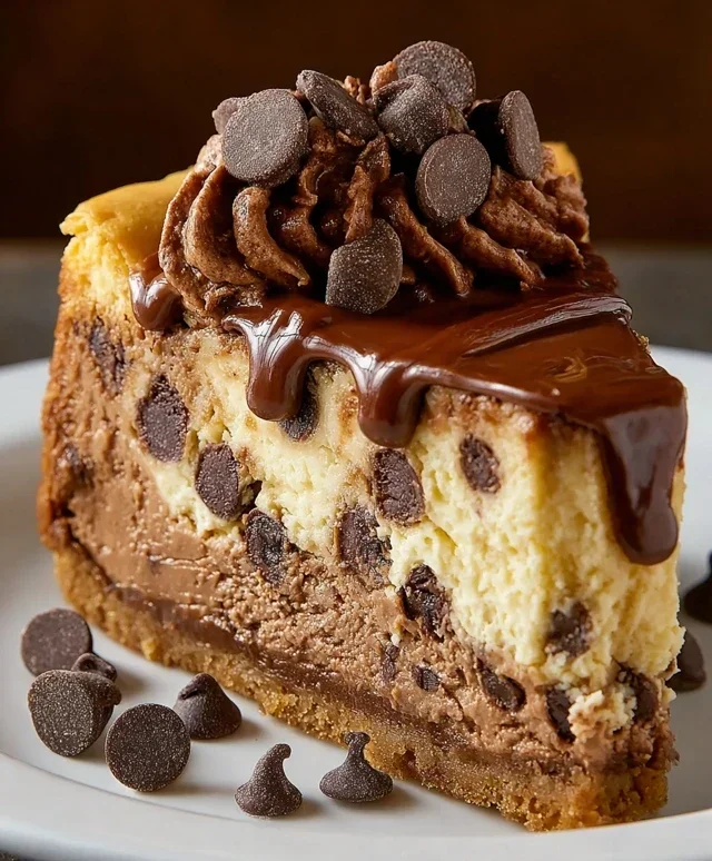 Chocolate Chip Cookie Bottomed Cheesecake