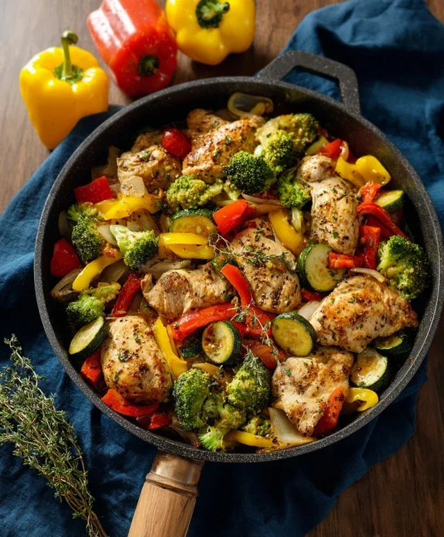 Healthy Chicken and Vegetables Skillet