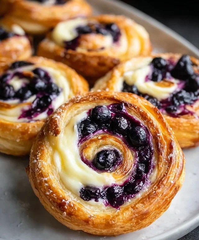 Swirled Blueberry Cream Cheese Danish