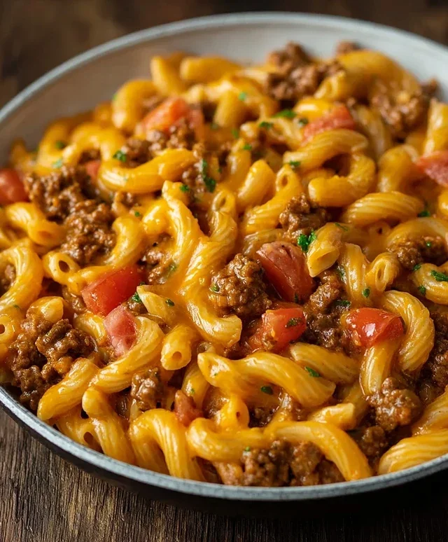 Cheesy Beef Taco Pasta