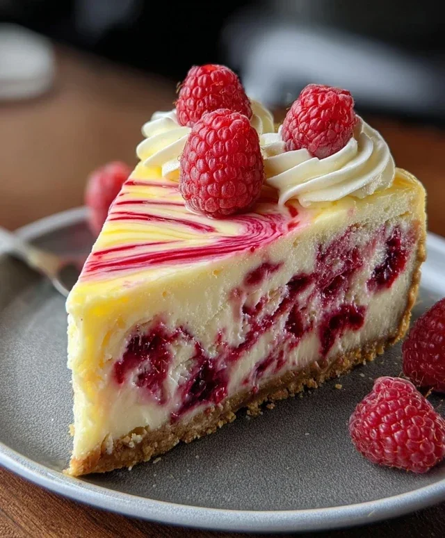 Raspberry Lemon White Chocolate Cheesecake