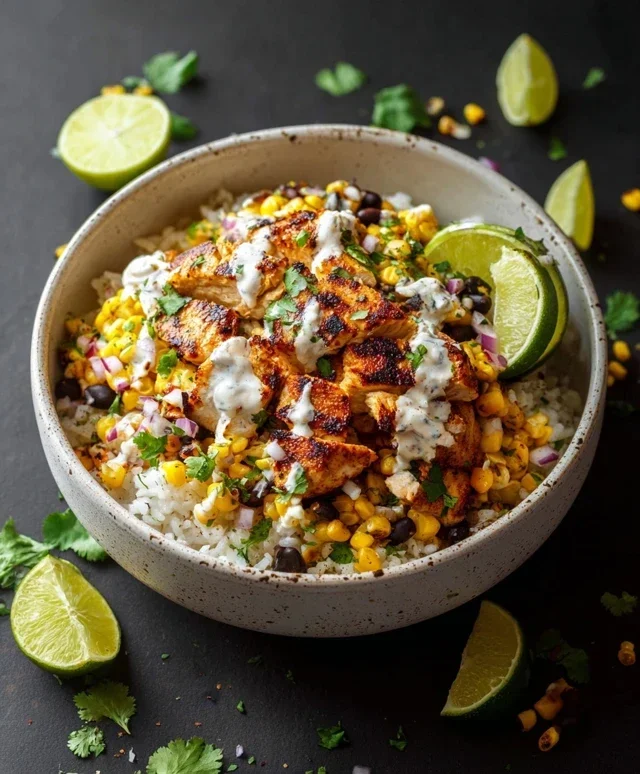 Street Corn Chicken Rice Bowl