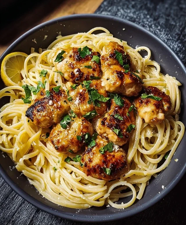 Lemon Chicken with Parmesan Linguine