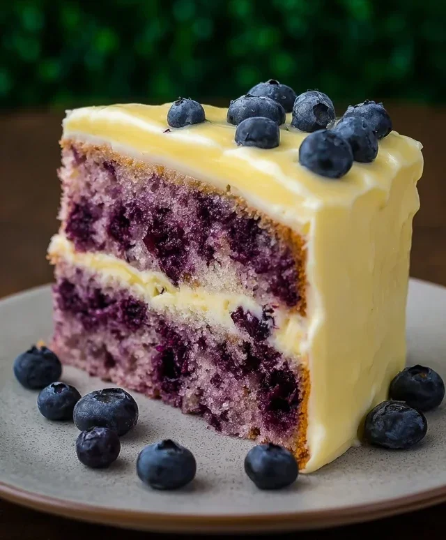 Blueberry Cake with Lemon Cream Cheese Frosting