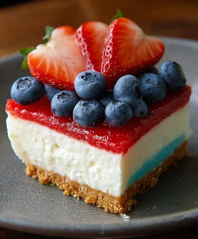 No Bake Patriotic Cheesecake
