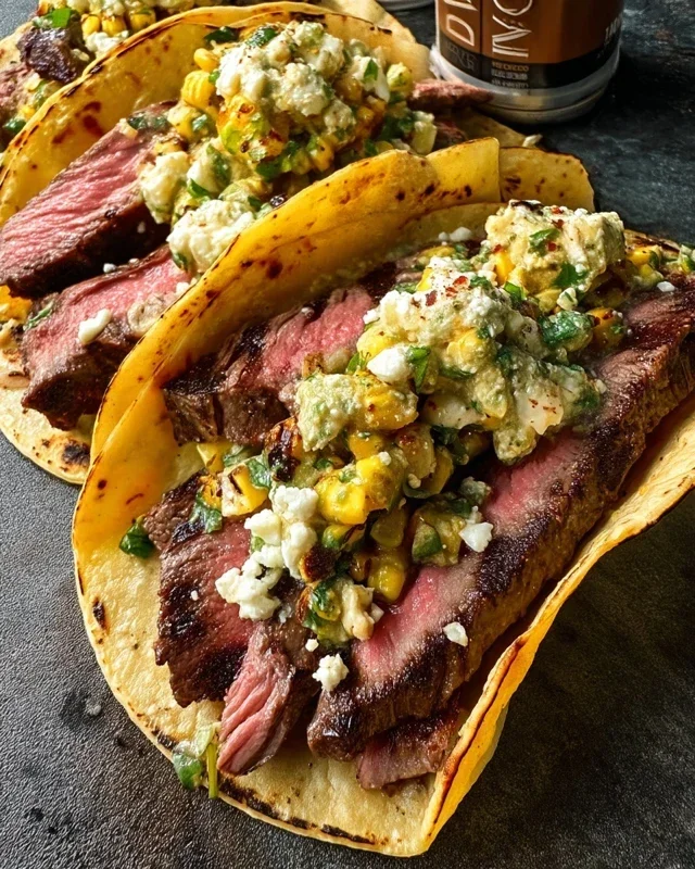 Grilled Elote Steak Tacos