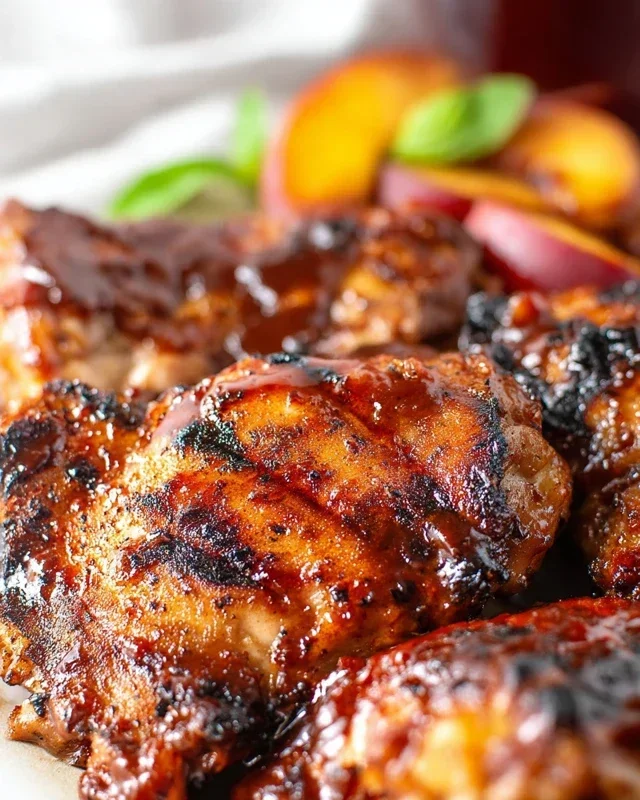 Grilled Bourbon Extract Extract Peach BBQ Chicken