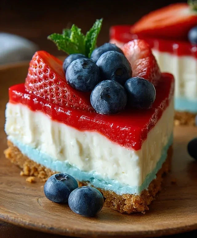 No Bake Patriotic Cheesecake