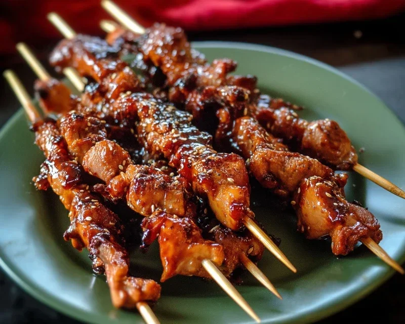 Sticky Bourbon Extract Extract Chicken Skewers