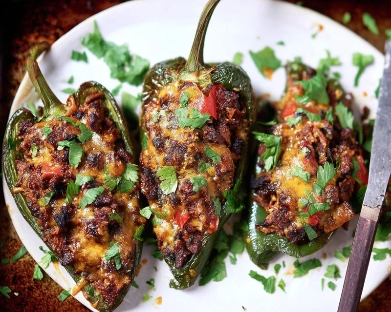 Brisket Stuffed Poblano Peppers