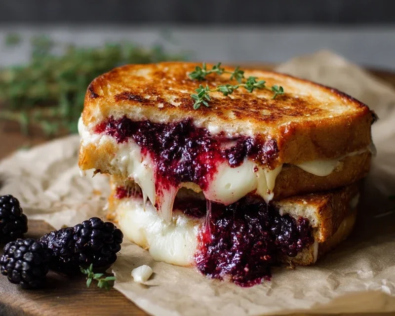 Blackberry Balsamic and Brie Grilled Cheese