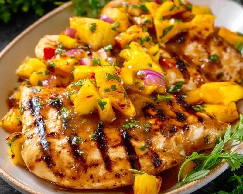 Grilled Mango Pineapple Chicken