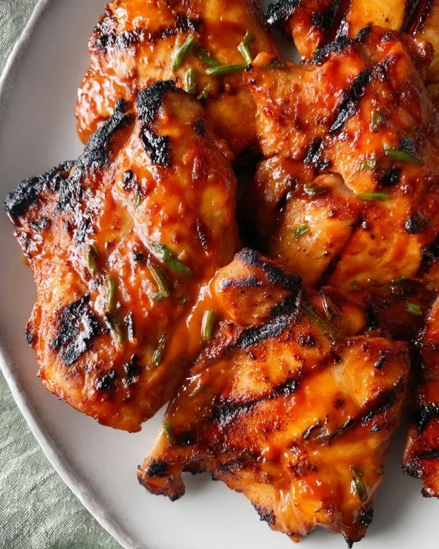 Grilled Honey Buffalo Chicken Thighs